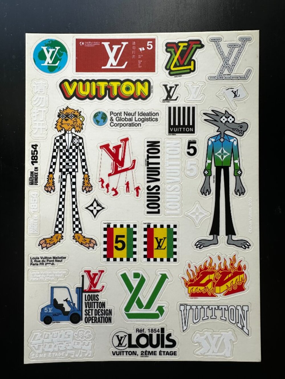 Rare Louis Vuitton x Virgil Abloh Zoooom With Friends Sticker Sheet SS21 VIP